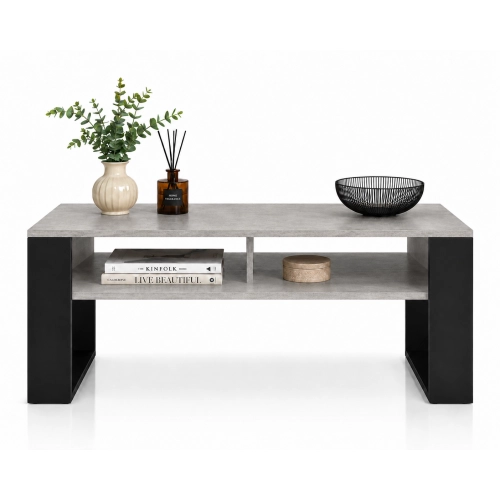 Stolik Kawowy ST7 Beton Czarny Ława Loft Retro 90 x 50 cm do salonu